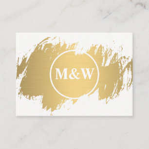 Monogram Elegant Faux Gold Grunge Business Card