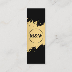 Monogram Elegant Faux Gold Grunge Mini Business Card