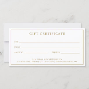 Monogram Elegant Gold Business Gift Certificate