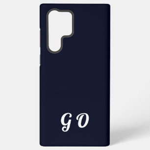 Monogram  Elegant Initial Dark Blue  Samsung Galaxy Case