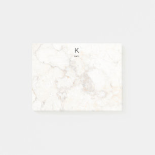 Monogram Elegant Marble Minimalist Post-it Notes