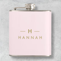 Monogram Elegant Minimal Blush Pink and Gold