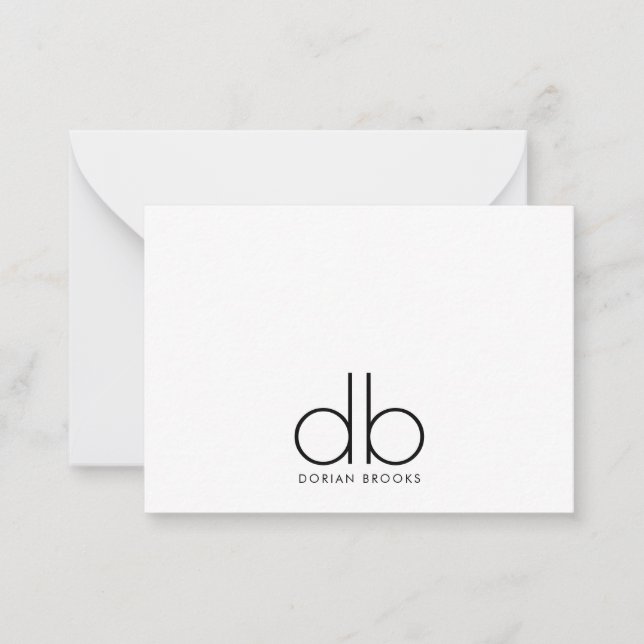 Monogram Elegant Minimal Classic Modern Card (Front)