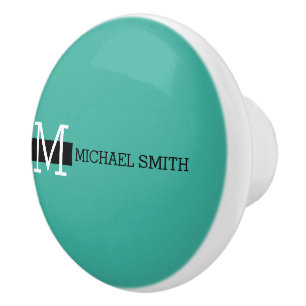 Monogram Elegant Modern Keppel & Black Ceramic Knob
