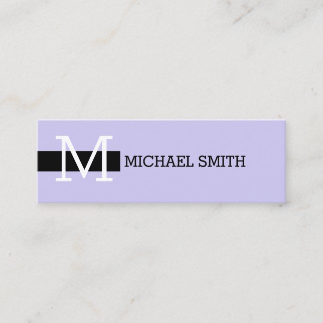 Monogram Elegant Modern Soap & Black Mini Business Card (Front)