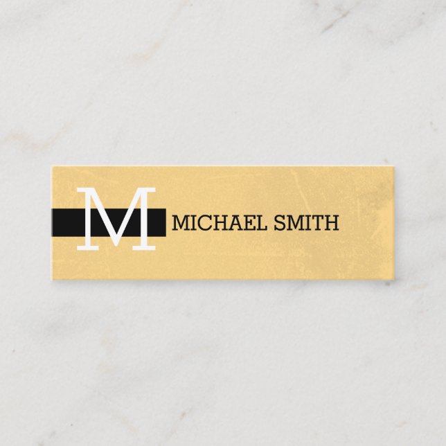 Monogram Elegant Modern Vintage #3 Mini Business Card (Front)