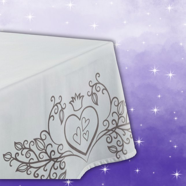 Monogram Elegant Mother-of-Pearl Grey Med Wedding Tablecloth (Creator Uploaded)