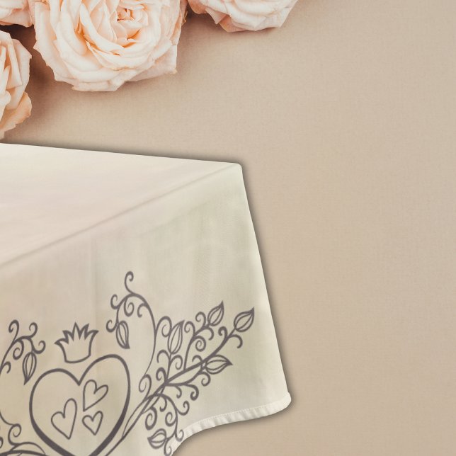 Monogram Elegant Mother-of-Pearl Peach LRG Wedding Tablecloth (Creator Uploaded)
