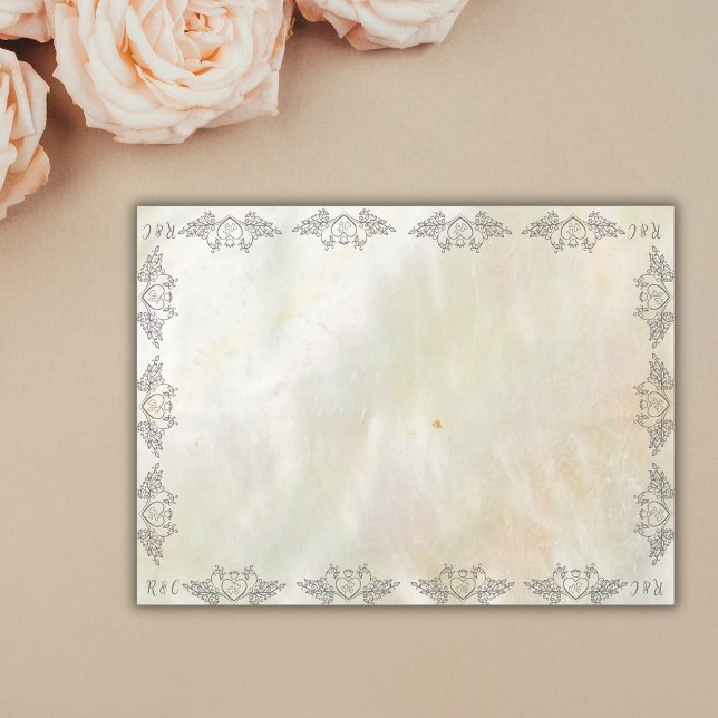 Monogram Elegant Mother-of-Pearl Peach SM. Wedding Tablecloth (Creator Uploaded)