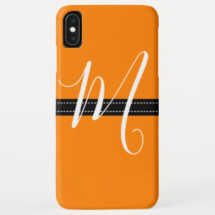 Monogram Elegant Orange Solid Colour iPhone XS Max Case