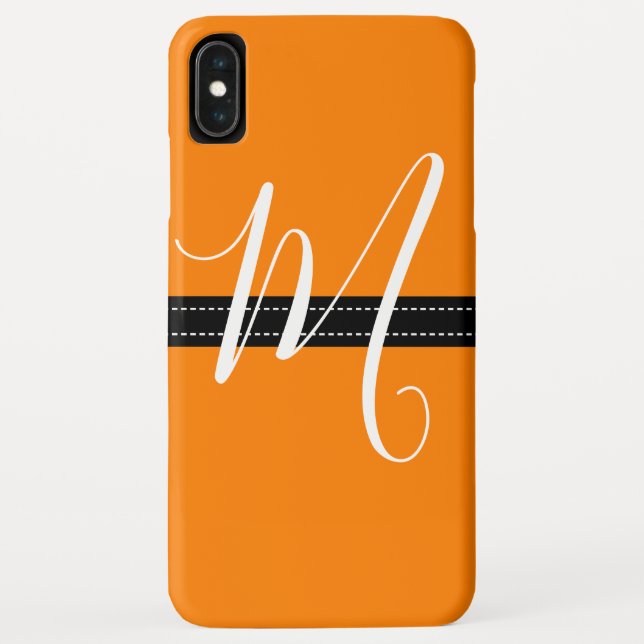 Monogram Elegant Orange Solid Colour Case-Mate iPhone Case (Back)