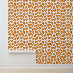 Monogram Elegant Papaya Pattern Wallpaper