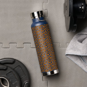 Monogram Elegant Papaya Pattern Water Bottle