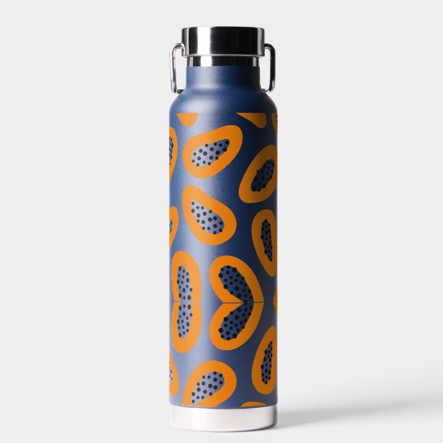 Monogram Elegant Papaya Pattern  Water Bottle (Front)