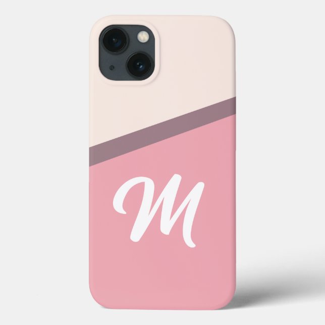 Monogram & Elegant Pink 2 design Case-Mate iPhone Case (Back)