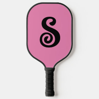MONOGRAM ELEGANT PINK SCRIPT PICKLEBALL PADDLE