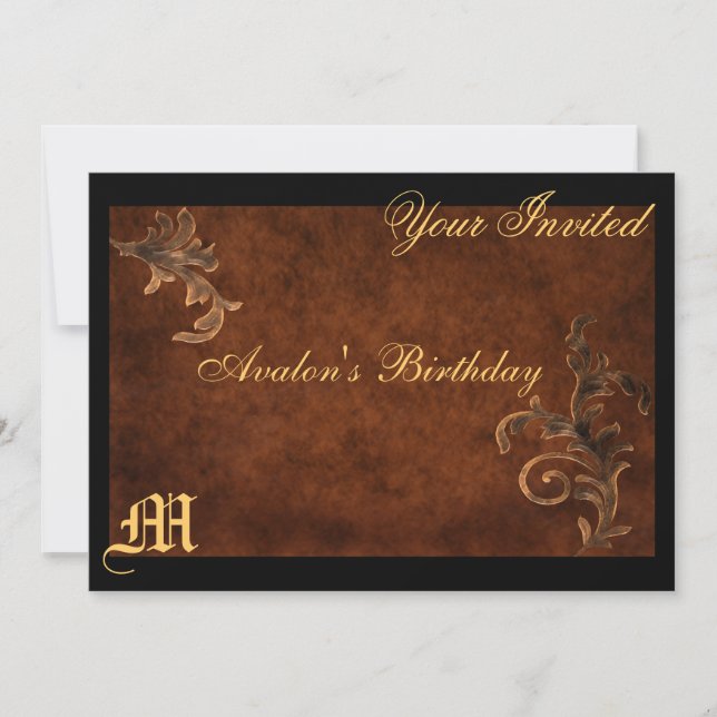 Monogram Elegant  Scroll All Occasion Invitation (Front)