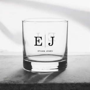 Monogram Elegant Simple Whiskey Glass