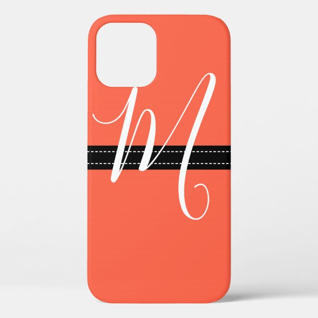 Monogram Elegant Tomato Solid Colour Case-Mate iPhone Case (Back)