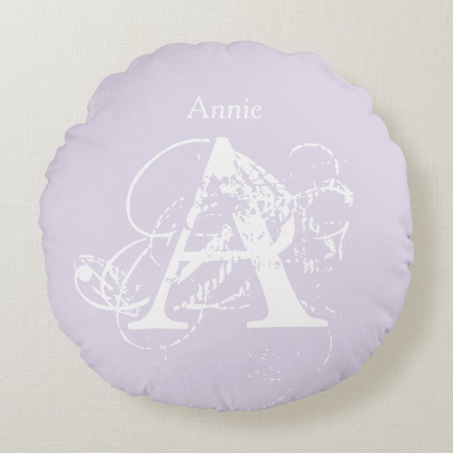 Monogram Elegant Unique Modern Template  Round Cushion (Front)