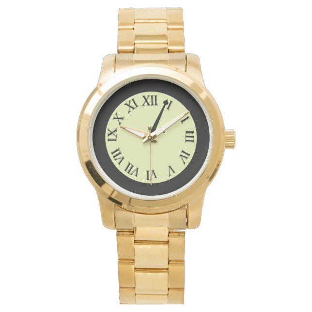 Monogram Elegant Unisex Oversize Gold  Watch (Front)
