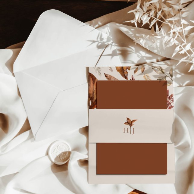 Monogram Elegant Wedding  Invitation Belly Band (Creator Uploaded)