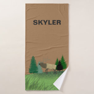 Monogram Elk  Bath Towel
