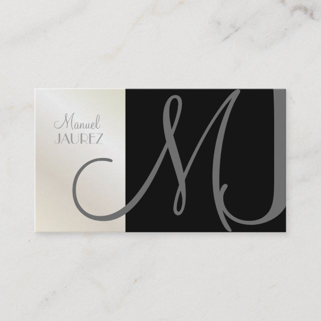 MONOGRAM EN RETRO / DIY colours Business Card (Front)