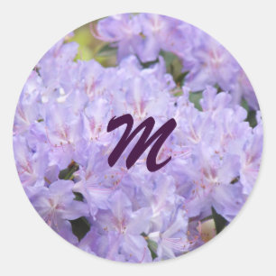 Monogram envelope seals Purple Lavender floral