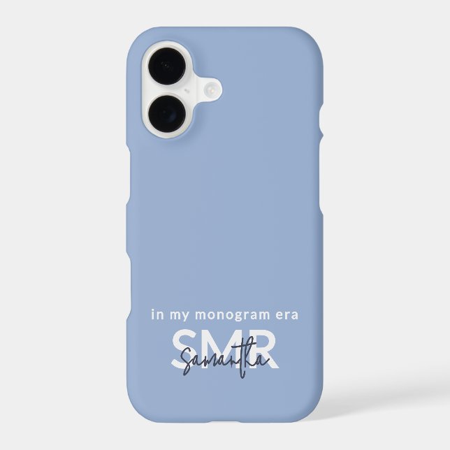 Monogram era Blue White Black Name Minimalist Chic (Back)