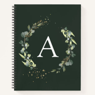Monogram Eucalyptus Emerald Green Botanical Notebook