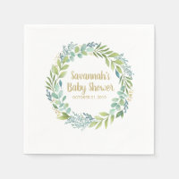 Monogram Eucalyptus Greenery Wreath Baby Shower