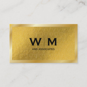 Monogram   Executive Gold   Gold Pattern Business Card