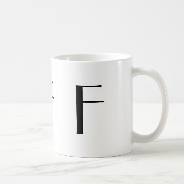 Monogram F Black and White Modern Coffee Mug (Right)