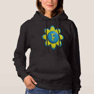 Monogram F  Colorful Flower Hoodie