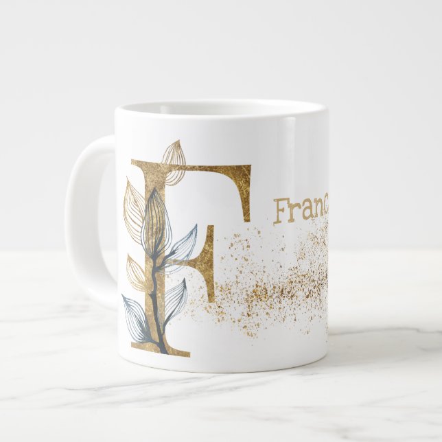 Monogram "F" Jumbo Mug Soup Ice Cream (Front Left)