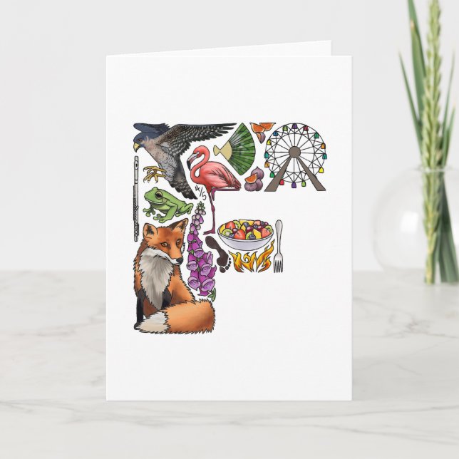 Monogram "F" note card (Front)