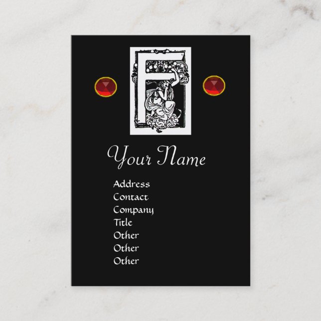 MONOGRAM F, RUBY BUSINESS CARD (Front)