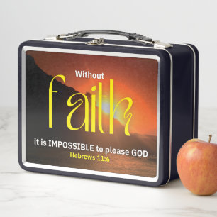 Monogram FAITH Inspirational Christian Metal Lunch Box