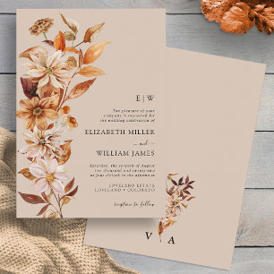 Monogram Fall Wedding Invitation