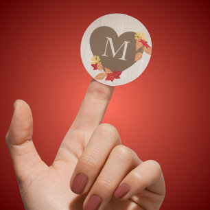 Monogram Fall Wedding or Bridal Shower Stickers