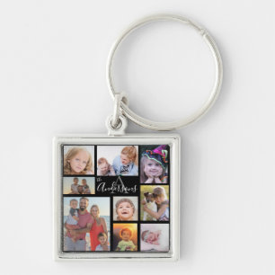 Monogram Family Eight Photo Customised   Key Ring