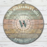 Monogram Family Name Vintage Crest Dartboard<br><div class="desc">A cool monogram crest dartboard with a rustic coloured wood background. personalised with your name and established date. Great for a family game room,  or man cave. Designed for you by Blackberry Boulevard.</div>