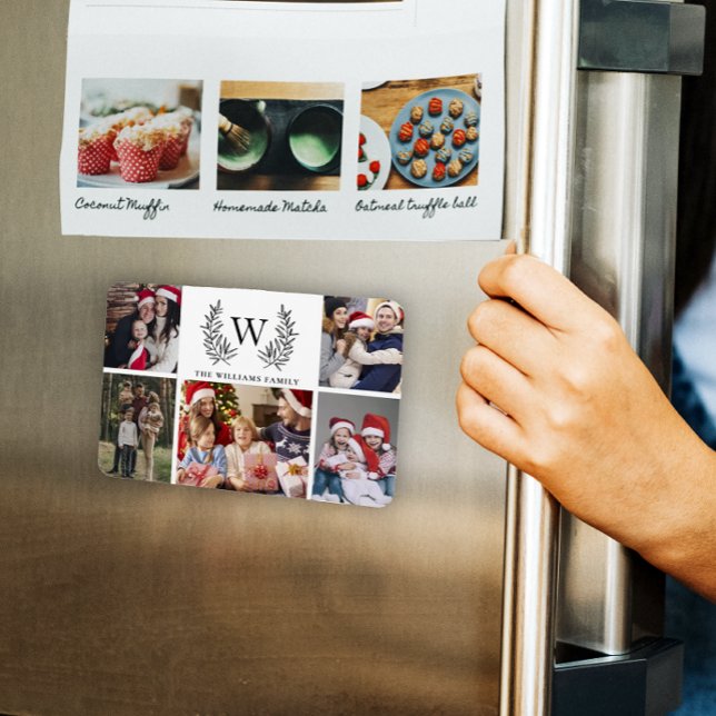 Monogram Family Photo Collage  Magnet (Creator Uploaded)