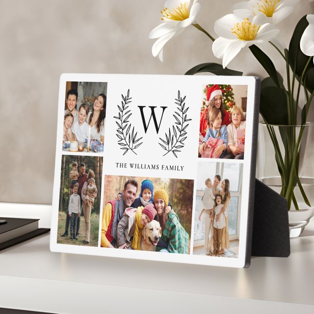 Monogram Family Photo Collage  Plaque (Creator Uploaded)