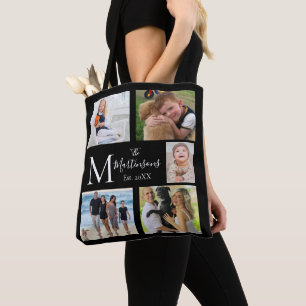 Monogram Family Photo Collage  Tote Bag