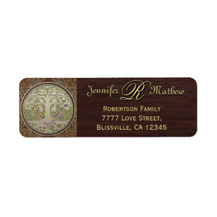 Monogram Family Tree Return Address Label