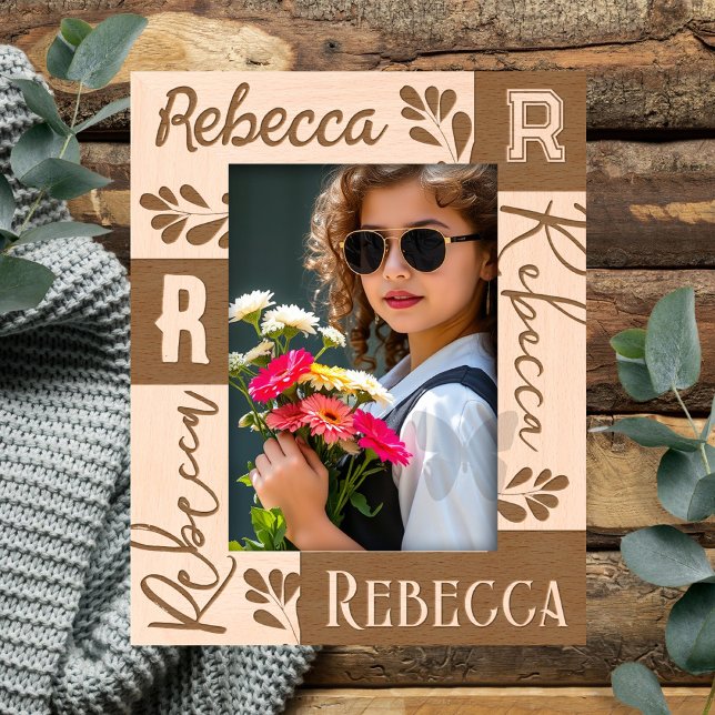 Monogram Fancy Font Name and Initial Etched Frames (Creator Uploaded)