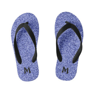 Monogram Faux Glitter Kid's Thongs