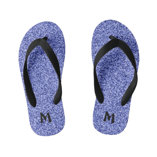 Monogram  Faux Glitter Kid's Thongs (Footbed)